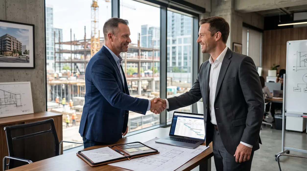 BidConnectors construction professionals discussing project opportunities and bids